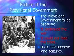 why did the provisional government fail